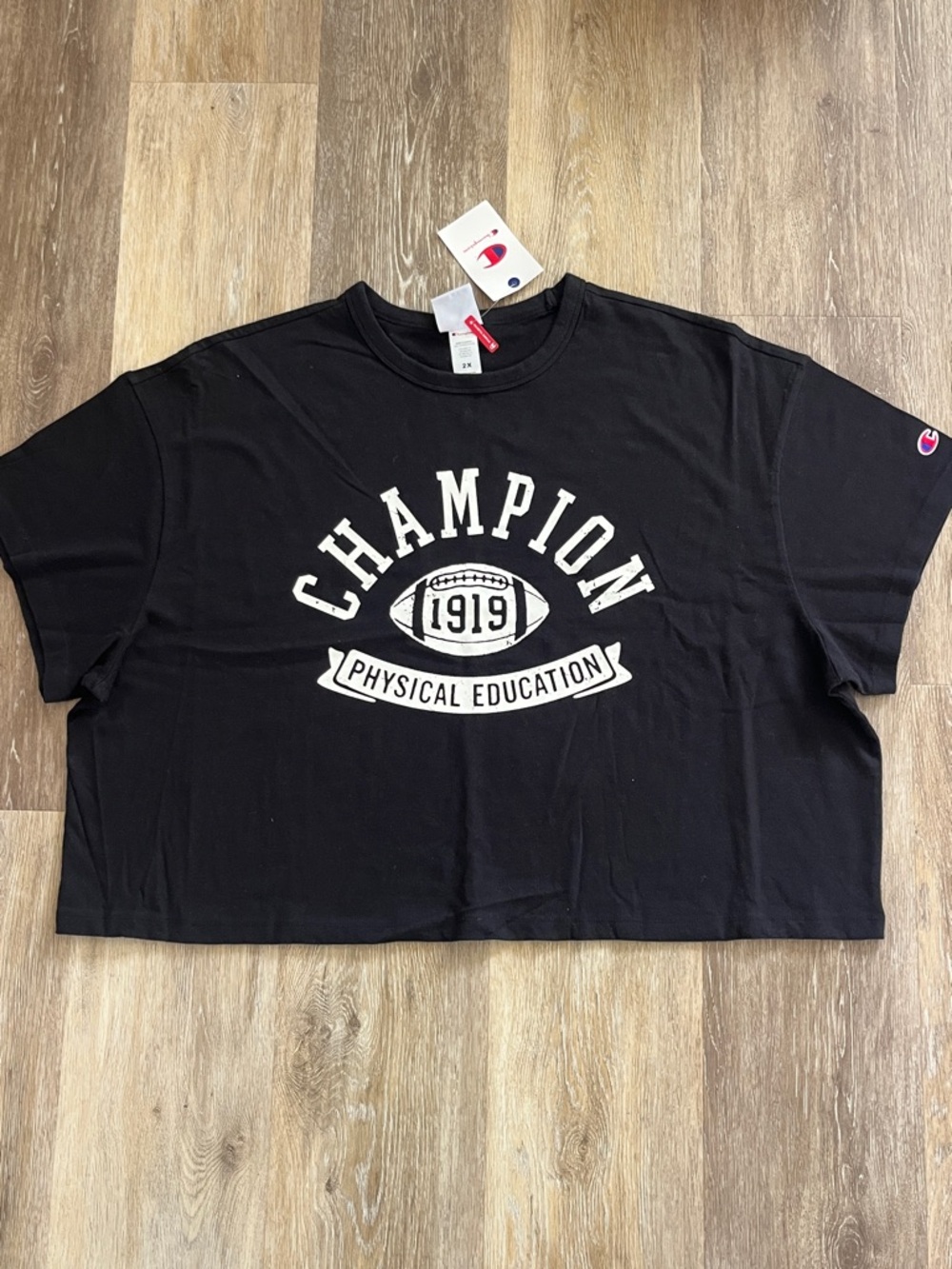 NWT Champion Women’s Rec Center Cropped Tee Black Size 2X